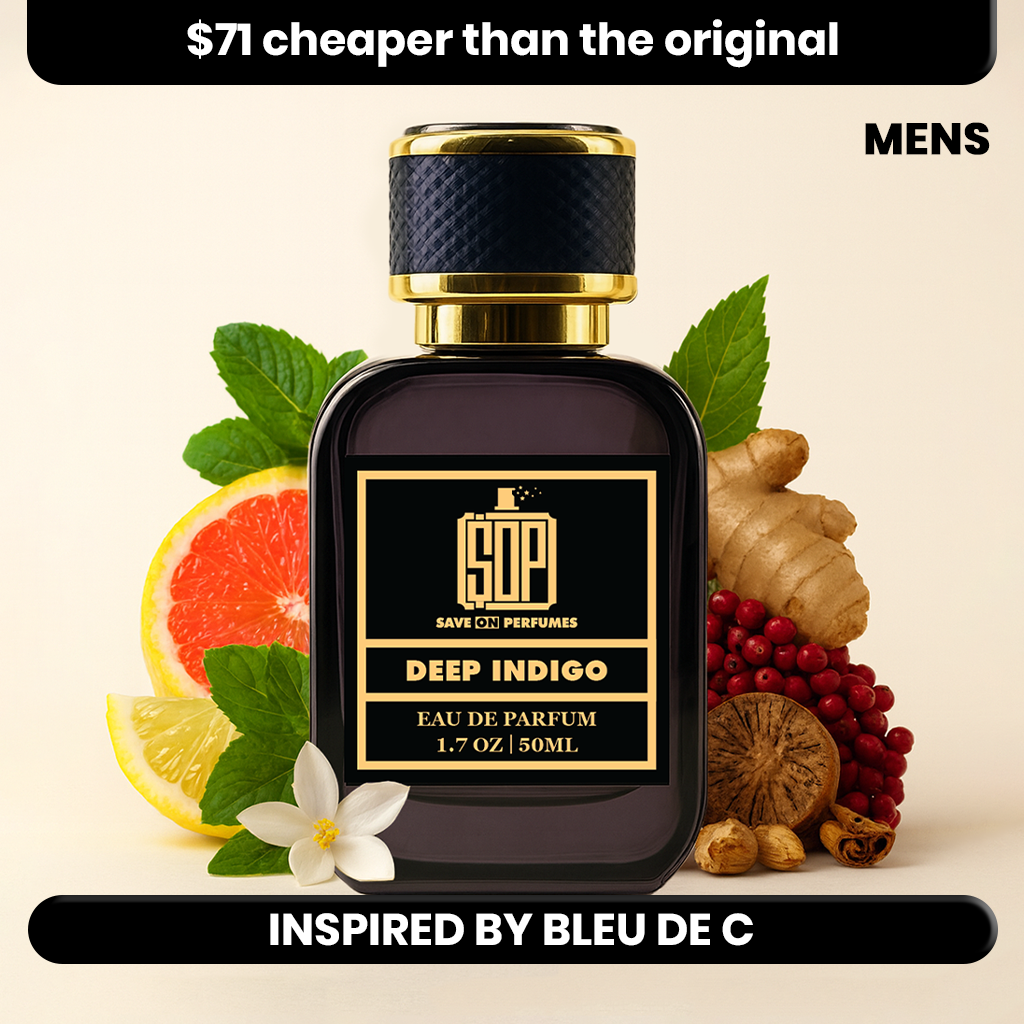 Deep Indigo by Save On Perfumes – designer-inspired fragrance with featured scent notes