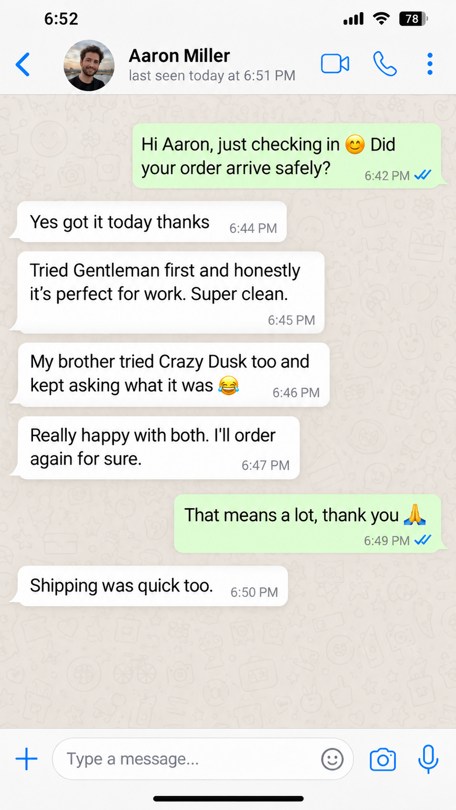 Save On Perfumes WhatsApp customer review from Priya